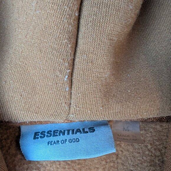 Fear of God Essentials Hoodie Brown / Tan FOG Pullover Sweatshirt M - Picture 3 of 12
